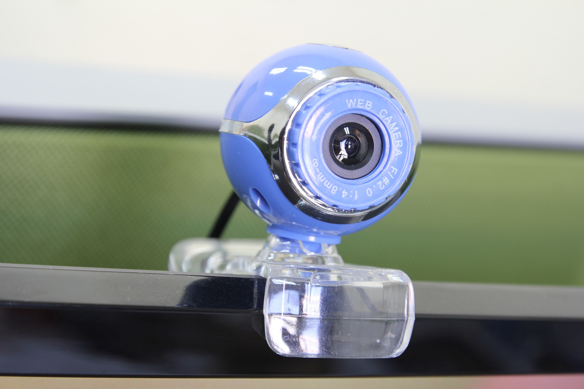 Closeup of a webcam.